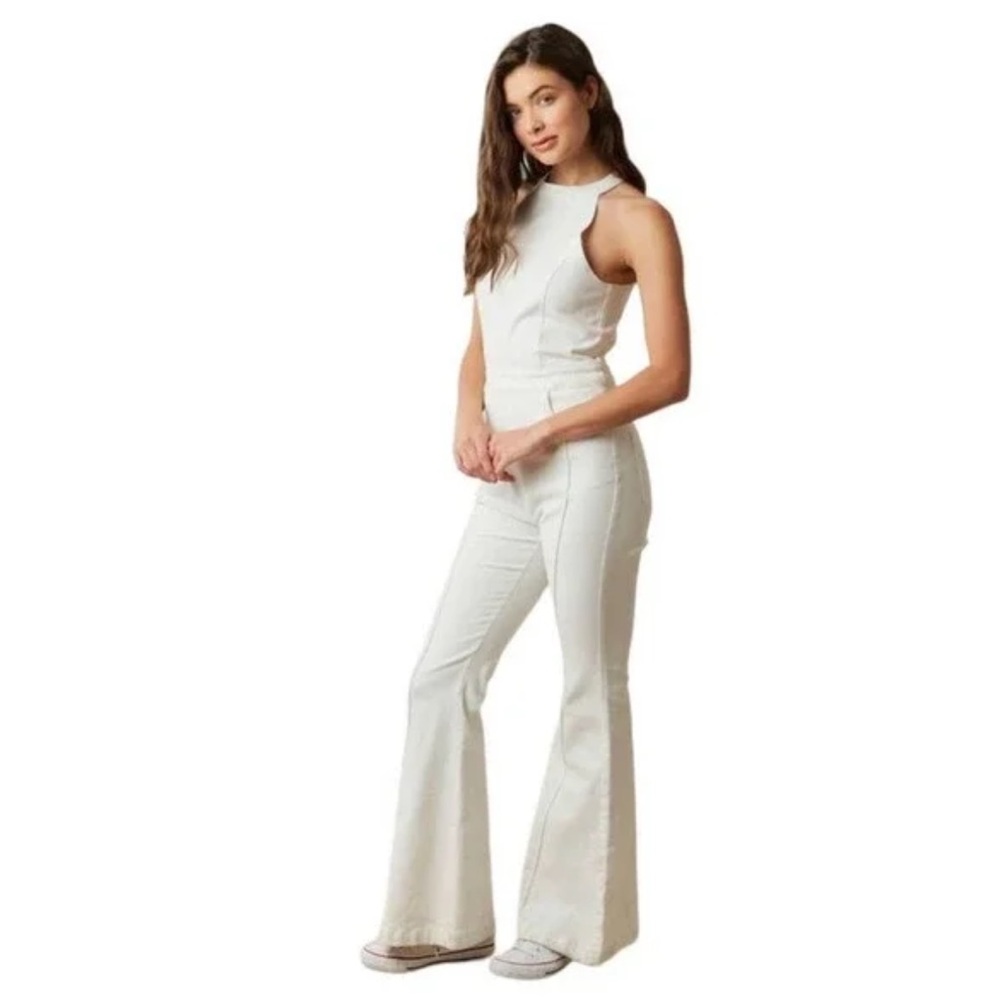 Peach Love California Chic White Jumpsuit